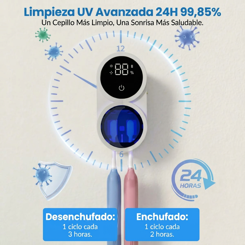 Esterilizador UV Inteligente para Cepillos de Dientes