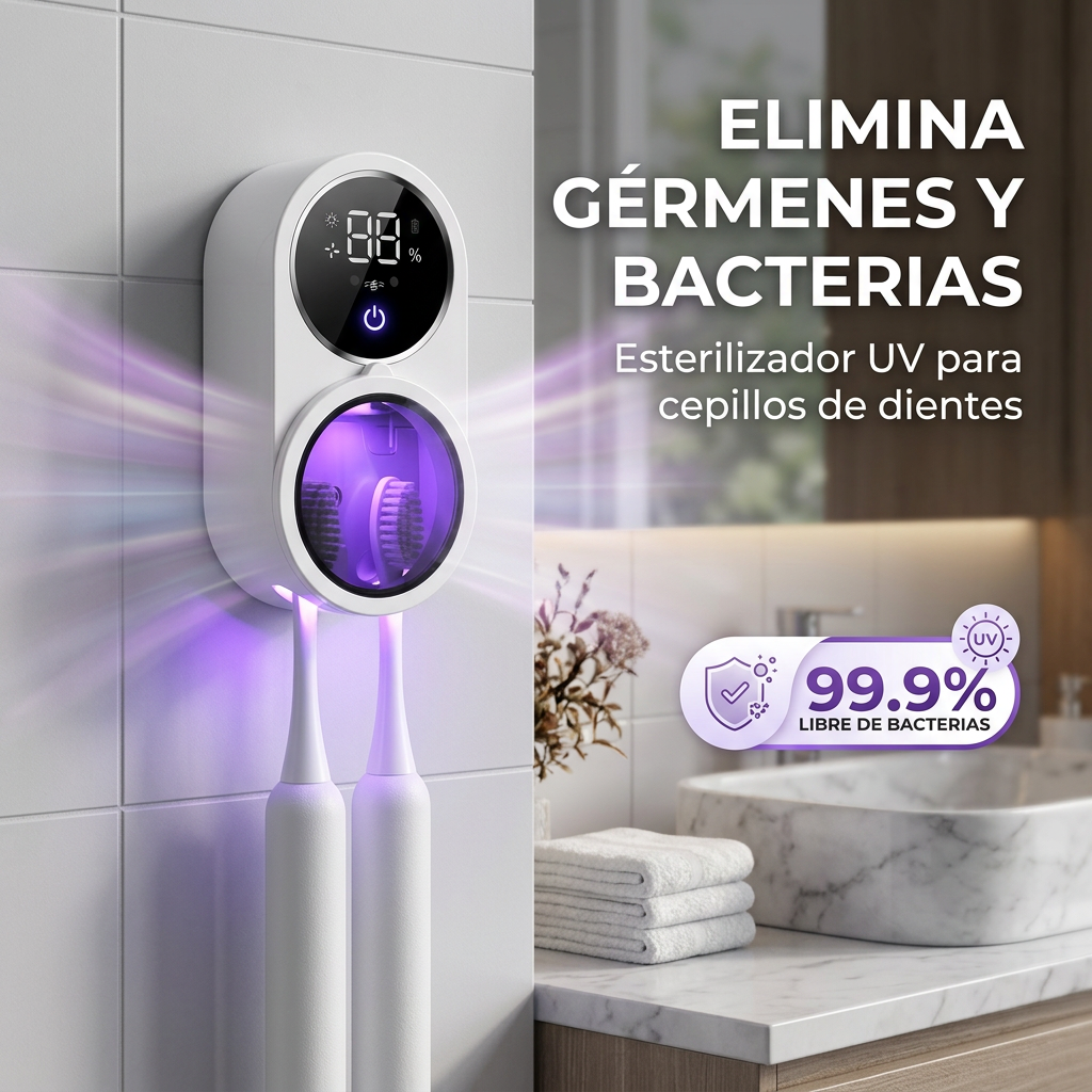 Esterilizador UV Inteligente para Cepillos de Dientes